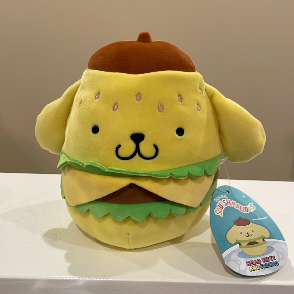NWT 6.5” Sanrio Pompompurin Hamburger 🍔 Squishmallow